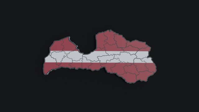 Political Map of Latvia Model 3D .c4d .max .obj .3ds .fbx .stl .blend 