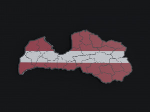 Political Map of Latvia 3D-Modell