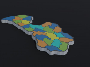 Political Map of Latvia Model 3D