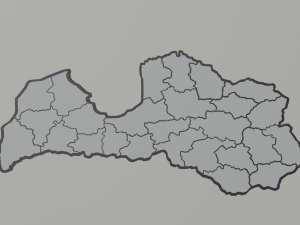 Political Map of Latvia Model 3D