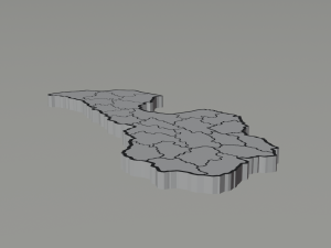 Political Map of Latvia Model 3D