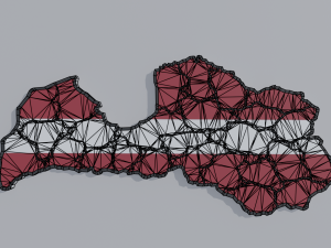 Political Map of Latvia Model 3D
