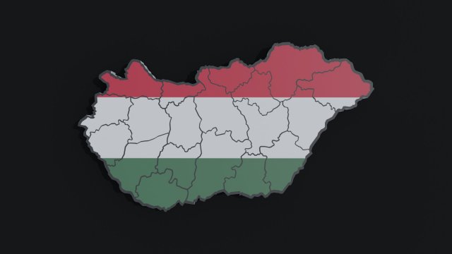 Political Map of Hungary 3D Модель .c4d .max .obj .3ds .fbx .stl .blend 