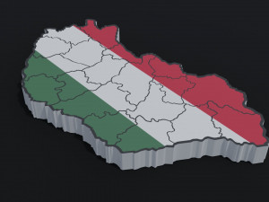 Political Map of Hungary 3D Модель