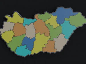 Mapa Pol&iacute;tico de Hungr&iacute;a Modelo 3D