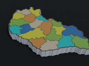 Mapa Pol&iacute;tico de Hungr&iacute;a Modelo 3D