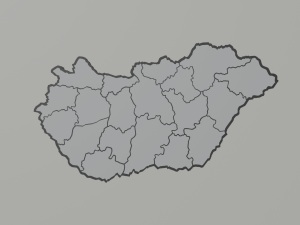 Political Map of Hungary 3D Модель