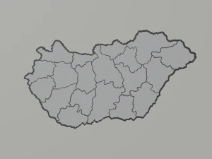 Mapa Pol&iacute;tico de Hungr&iacute;a Modelo 3D