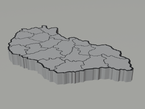 Political Map of Hungary 3D Модель