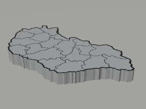 Mapa Pol&iacute;tico de Hungr&iacute;a Modelo 3D
