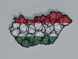 Mapa Pol&iacute;tico de Hungr&iacute;a Modelo 3D