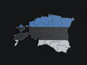 Political Map of Estonia 3D Model