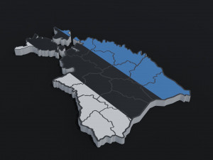 Political Map of Estonia 3Dモデル