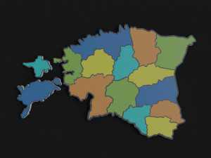 Political Map of Estonia 3Dモデル