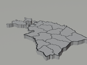 Political Map of Estonia 3Dモデル