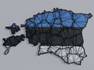Political Map of Estonia 3Dモデル