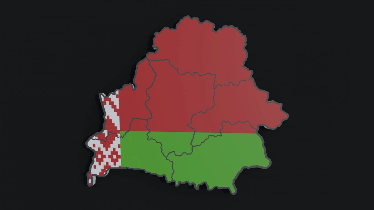 Political Map of Belarus 3D Model .c4d .max .obj .3ds .fbx .stl .blend