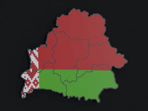 Beyaz Rusya Siyasi Haritası 3D Model