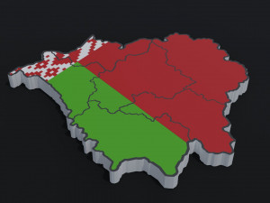 Political Map of Belarus 3D Model