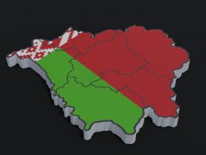 Political Map of Belarus 3D Model