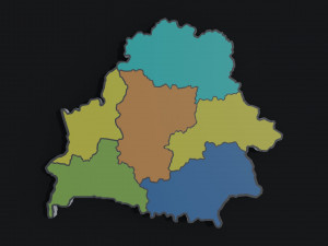 Political Map of Belarus 3D Model