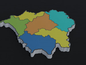 Political Map of Belarus 3D Model