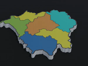 Political Map of Belarus 3D Model