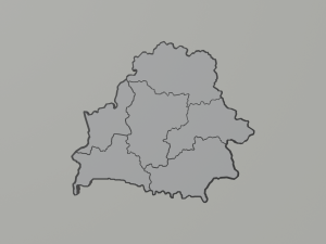 Political Map of Belarus 3D Model