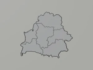Political Map of Belarus 3D Model