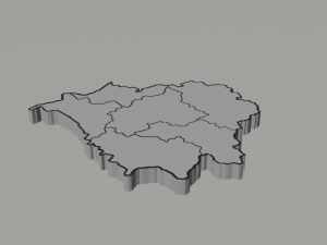 Political Map of Belarus 3D Model