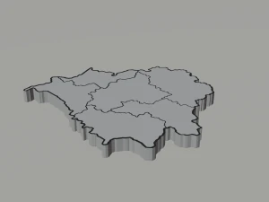 Political Map of Belarus 3D Model