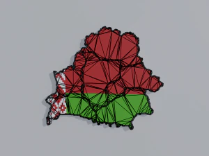 Political Map of Belarus 3D Model