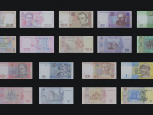 Ukraine money hryvnia in 3D Model 3D