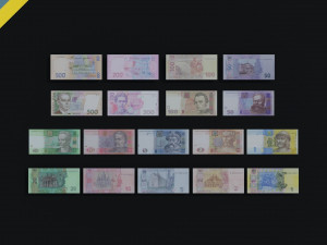 Ukraine money hryvnia in 3D 3Dモデル