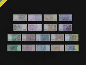 Ucrania dinero hryvnia en 3D Modelo 3D