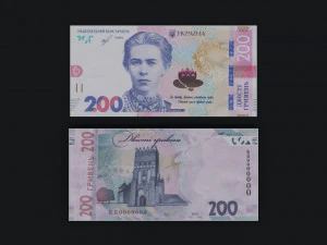 Ukraine money in 3D hryvnia 3D Model