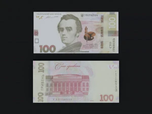 Ukraine money in 3D hryvnia 3D Model
