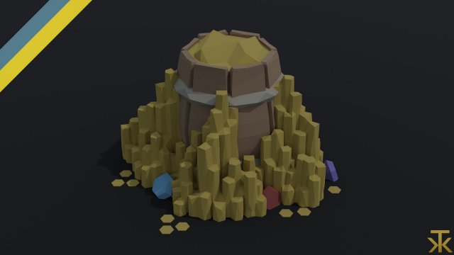 Cartoon treasures kit Polygonal Style 3D Model .c4d .max .obj .3ds .fbx .stl .blend 