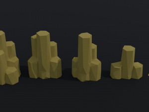 Cartoon treasures kit Polygonal Style 3D Model