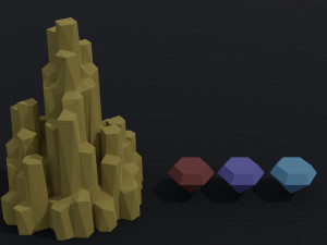 Cartoon treasures kit Polygonal Style 3D Model