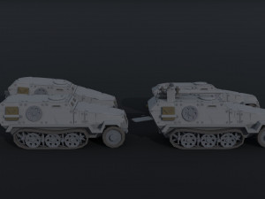 Cartoon Dieselpunk armored cars Polygonal Style 3D Model