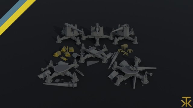 Cartoon Diselpunk artillery Polygonal Style 3D-Modell .c4d .max .obj .3ds .fbx .stl .blend 