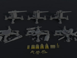 Cartoon Diselpunk artillery Polygonal Style 3D-Modell
