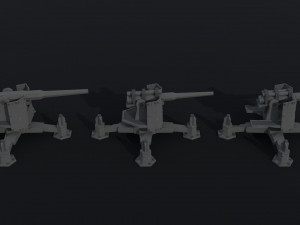 Cartoon Diselpunk artillery Polygonal Style 3D-Modell