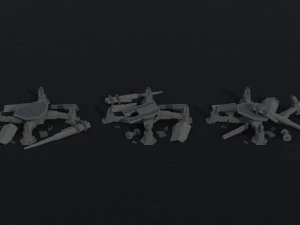 Cartoon Diselpunk artillery Polygonal Style 3D Model