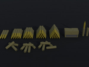Cartoon Diselpunk artillery Polygonal Style 3D-Modell