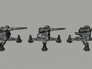 Cartoon Diselpunk artillery Polygonal Style 3D-Modell
