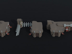 Cartoon orcs city asset Polygonal Style 3D 모델
