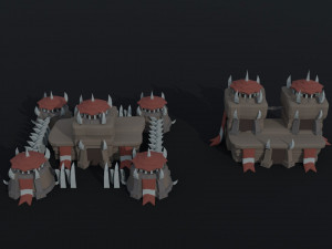 Cartoon orcs city asset Polygonal Style 3D 모델