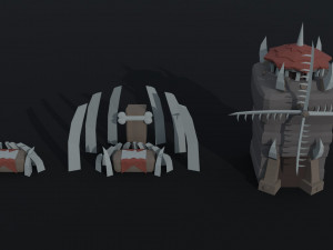 Cartoon orcs city asset Polygonal Style 3D 모델